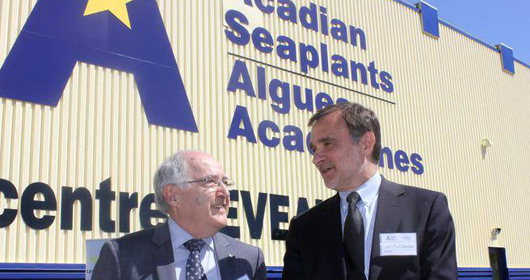 Acadian Seaplants founder Louis Deveau, left, and company president Jean-Paul Deveau.