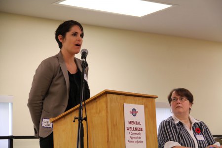 Emma Halpern at an event on Mental Wellness in the Justice system