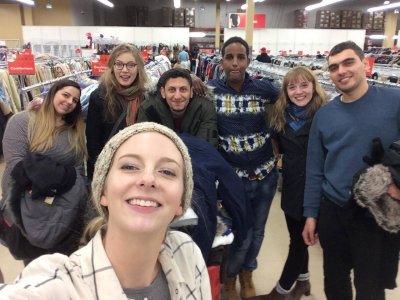A group of WUSC Dalhousie members and bursary recipients during the winter clothing shopping trip last month.