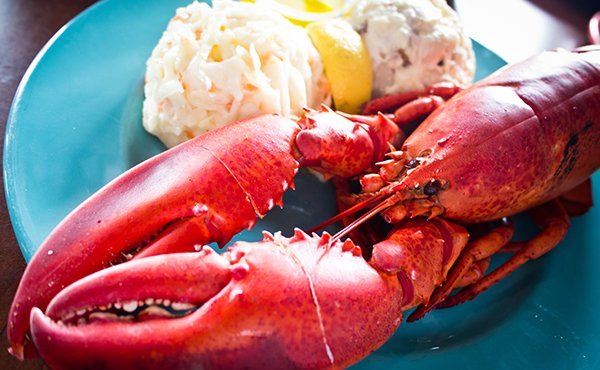 Lobster on a plate with sides