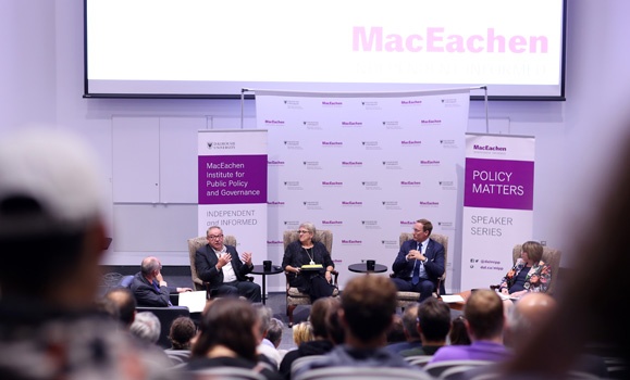 Former political leaders discuss the Atlantic Canada policy challenges at a panel event hosted by the MacEachen Institute Monday. (Nick Pearce photos)