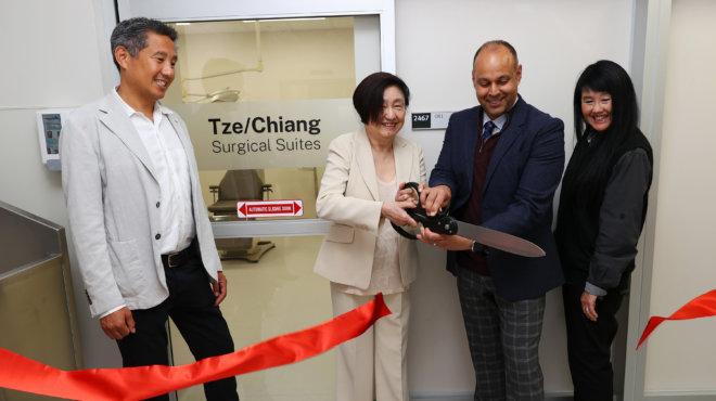 Dr. Theresa Chiang (BSc’61, DDS’65) cuts the ribbon on the new Tze/Chiang Paediatric and Adult Special Needs Clinic