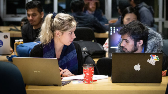 Students engaged in the ShiftKey Labs 2019 Hackathon