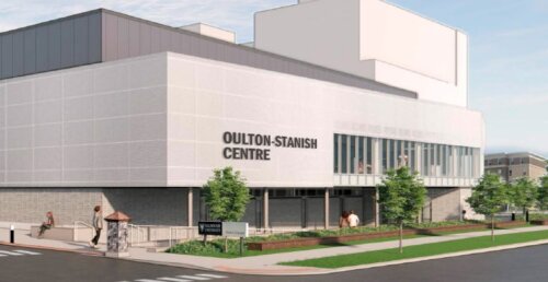 Exterior rendering of the Oulton-Stanish Centre building